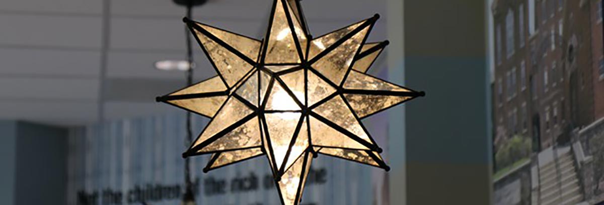 Moravian glass star in The Star Restaurant