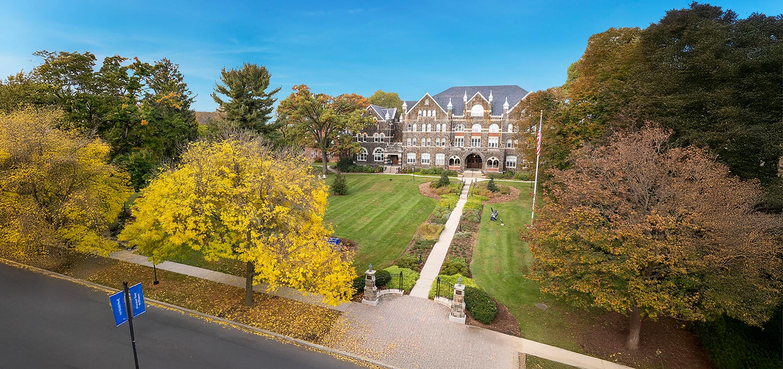 Aerial photo of Comenius Hall