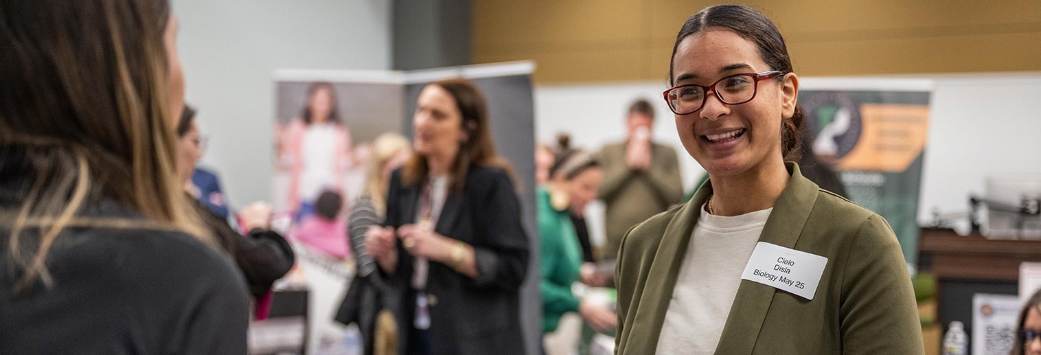 Student at career fair