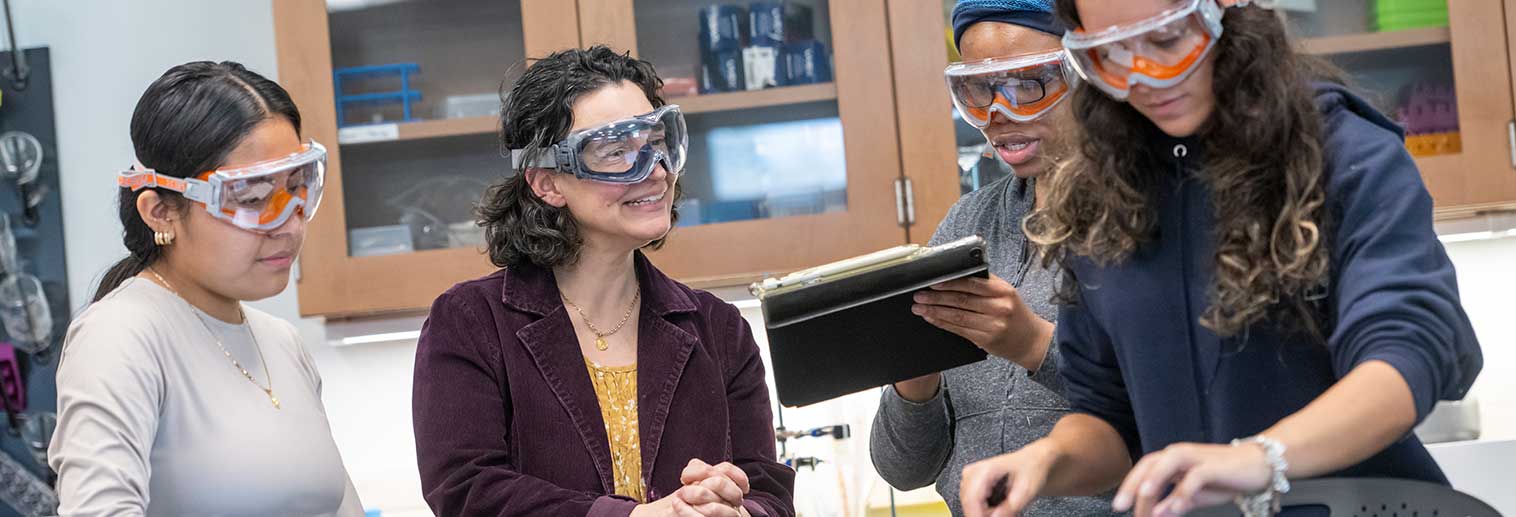 Dr. Dunham in class with students