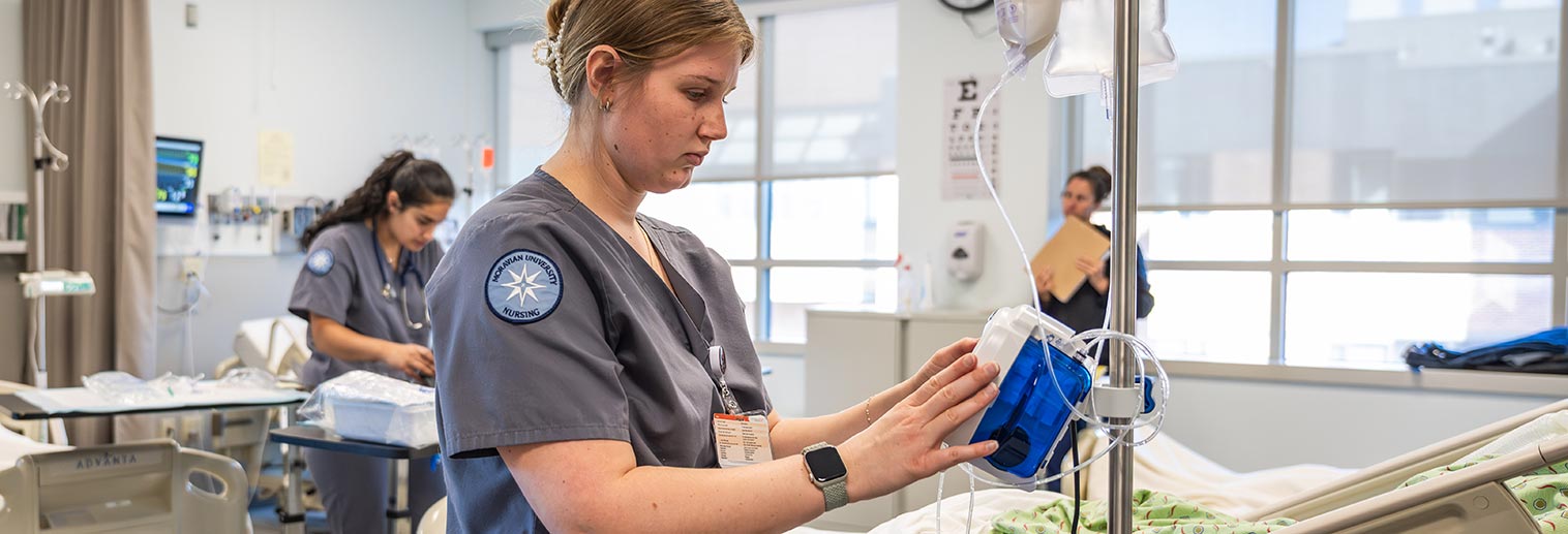 Student working on IV