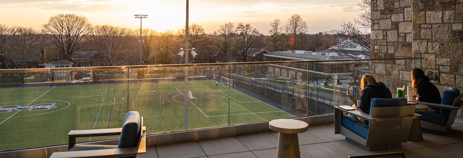 Sunset over the field