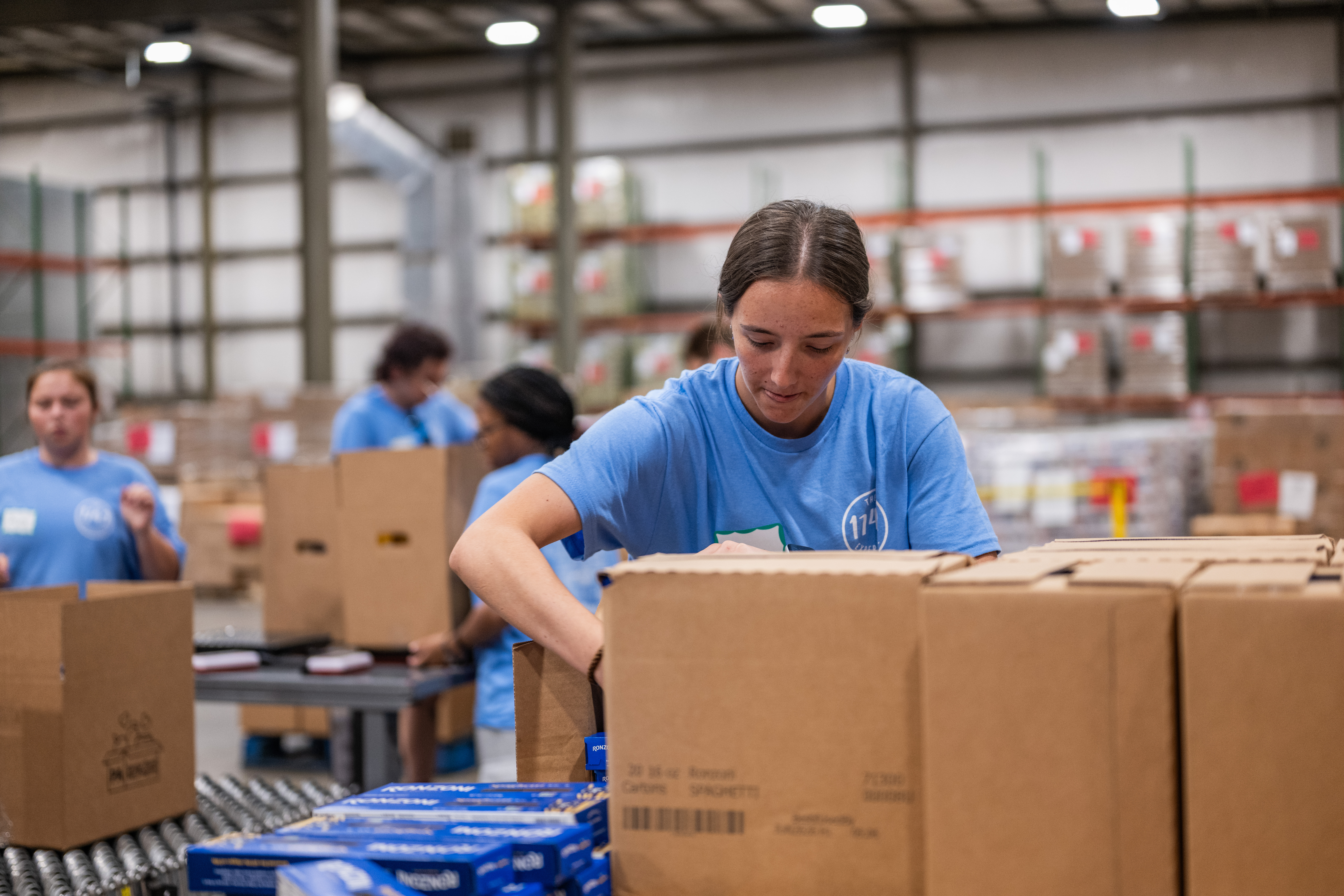 volunteering at food pantry
