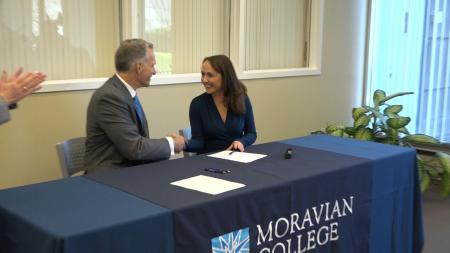 Moravian College President and Tanya Baynham from the Milton Hershey School