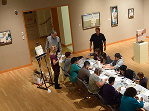 Egg tempera workshop in Payne Gallery with Mavis Smith