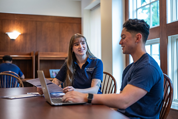 Student being mentored