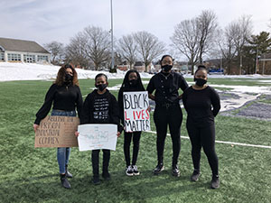 BSU exec board members at black lives matter march event 