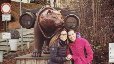 Dorman with her sister