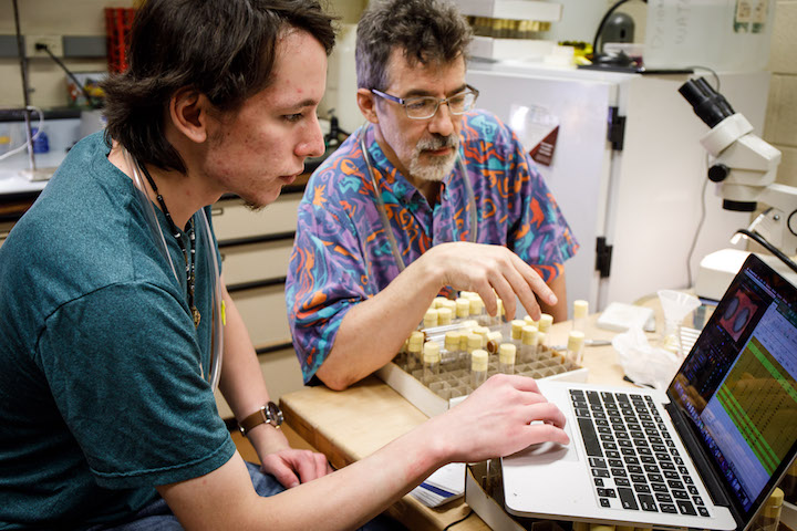 Robert John Scheirer working with Dr. Jones