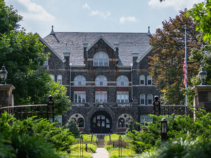 Comenius Hall in the summer