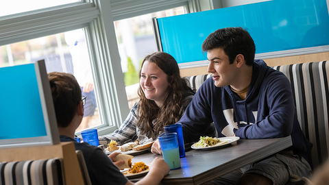 Students in dining hall