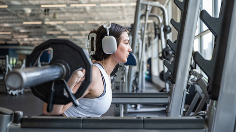 Student in weight room