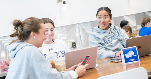 Students at Delight's Cafe