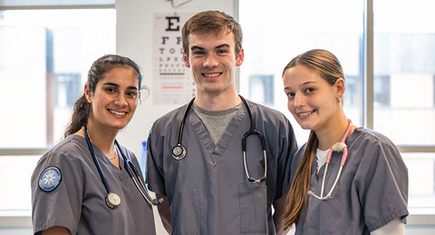 Three nursing students