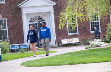Students walking outside