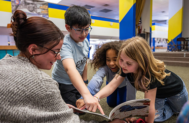 Student teacher in class